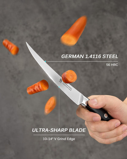 6" Slim Curved Boning Knife - German Steel Japanese Deboning Knife2
