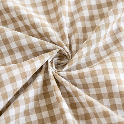 Brown Gingham Ruffled Tablecloth 84X60 Inches Rectangle Buffalo Plaid Cover6