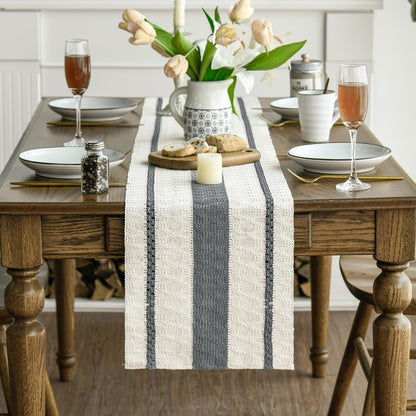 Dark Green Rustic Woven Table Runner 12X72 Inch2