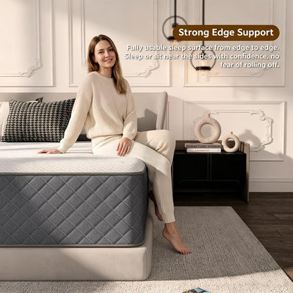 Queen Mattress, 12 Inch Queen Size Mattress Hybrid Medium Firm,5