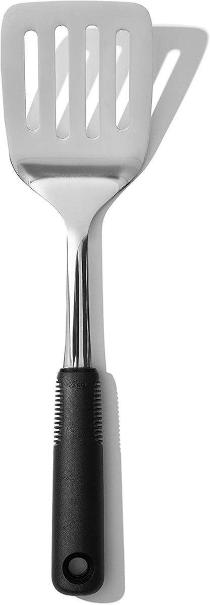 OXO Good Grips Stainless Steel Turner, Cooking Spatula, Heat Resistant | Flexible Head for Fish, Stainless Steel Spatula, Comfortable Grip, Kitchen Turner for Grilling1
