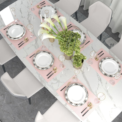 Set of 4 Soft Linen Handmade Placemats Heat Resistant Dining Table Place Mats Kitchen Table Mats 12 X 18 Baby Pink6