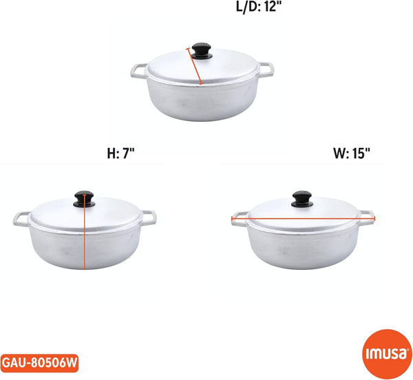 7.5 Quart Traditional Natural Made in Colombia Caldero with Lid for Cooking and Serving,Silver2