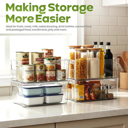 Plastic Stackable Storage Bins for Fridge, 8 Pack, Clear4