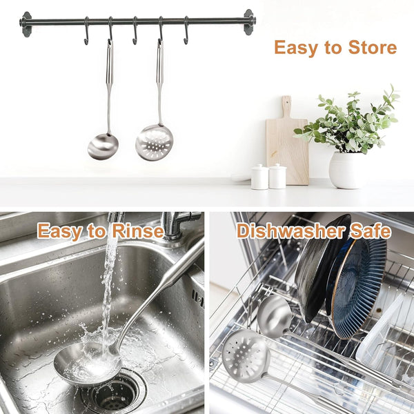 304 Stainless Steel Cooking Utensils Set, Stainless Steel Kitchen Utensils Set Cookware, Cooking Utensils Set Stainless Steel (2, Silver)3