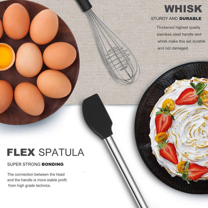 Kitchen Utensil Set-Silicone Cooking Utensils-33 Kitchen Gadgets & Spoons for Nonstick Cookware-Silicone and Stainless Steel Spatula Set-Best Kitchen Tools, Useful Pots and Pans Accessories4