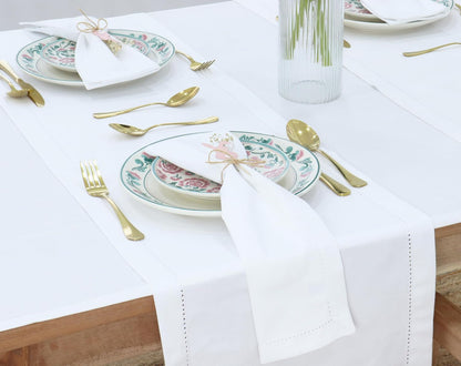 Hemstitch Cloth Napkins 18X18 in Set of 12 - White3