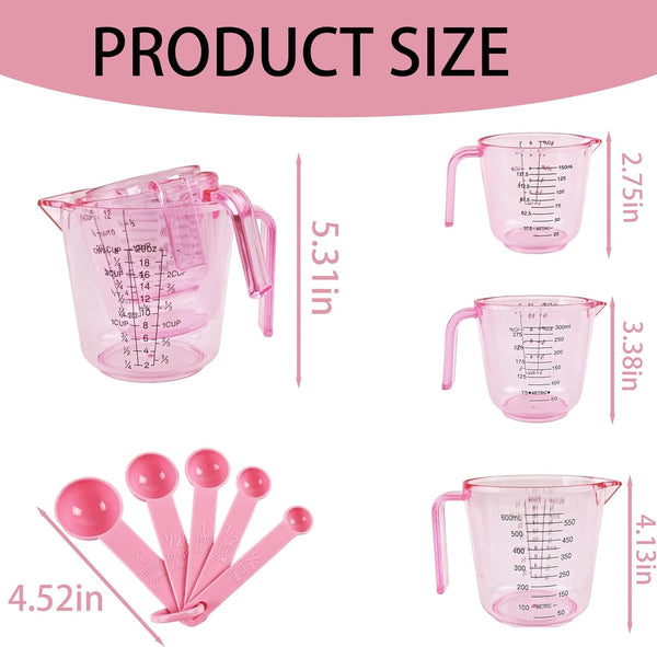 Pink Measuring Cups Set, Multi-Size Baking Tool for Cooking2