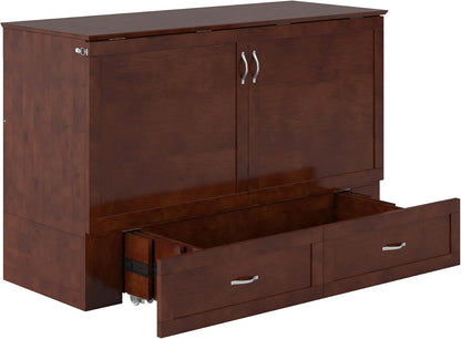 , Hamilton Queen Murphy Bed Chest with 6" Mattress & Drawer, Walnut11
