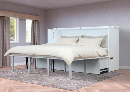 Murphybedz Tuscany Murphy Cabinet Chest Bed with Charging Station 6 Inch (White, King)2