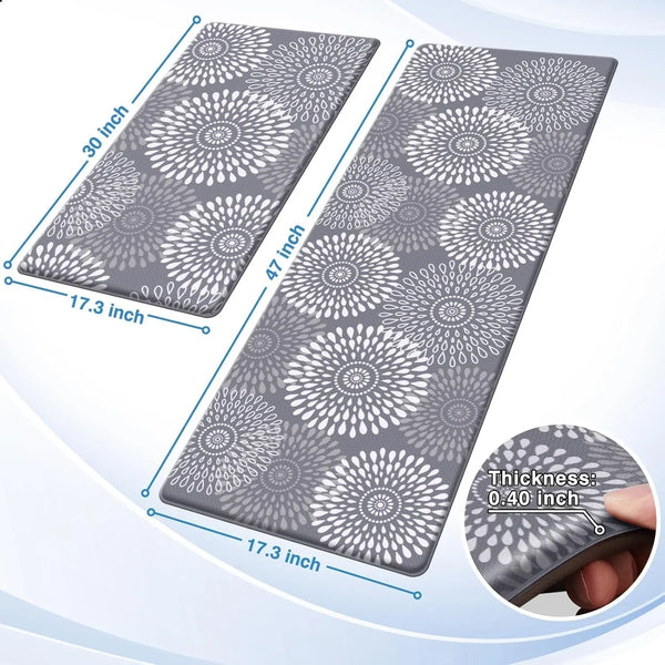 Kitchen Mats for Floor,Cushioned Rug Anti-Fatigue for Kitchen Decor | Waterproof Non-Slip Kitchen Rugs Set of 2,Heavy Duty Ergonomic Comfort Mat for Kitchen Accessories,Office,Laundry2