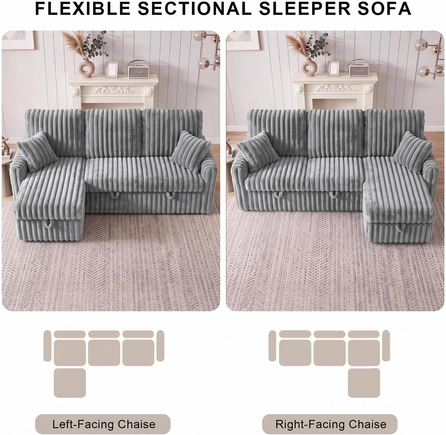 81-sectional-sleeper-sofa-bed-with-storage-chaise-usb-charging-plush-corduroy-l-shaped-pull-out-couch-bed-modular-sectional-sofa-couches-for-living-room-bedroom-light-grey