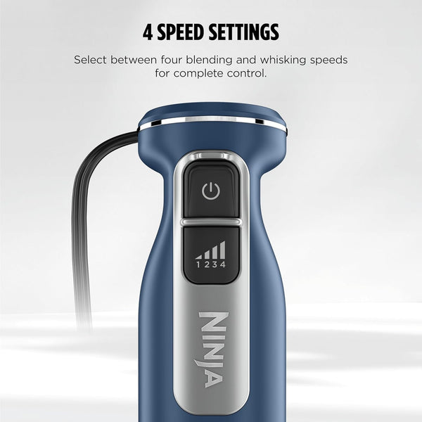 Ninja Immersion Blender & Whisk, 4 Speeds, 4Oz Cup, Deep Navy, CI201ND | Splattershield & Panprotect for Mess-Free Blending. 4 Speeds, 4-Cup Blending Vessel, Dishwasher Safe, 5-Ft Cord.7