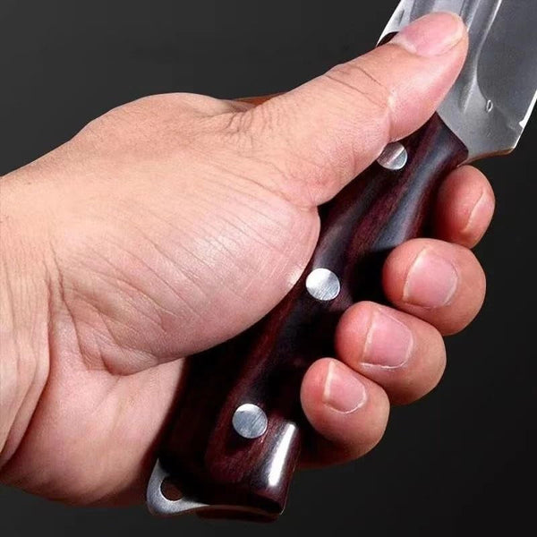 Meat Cleaver, 5.2 Inch Boning Knife Stainless Steel Hande Forged Slaughtering Sheep Meat Cutting Knives Wood Handle with Cover6