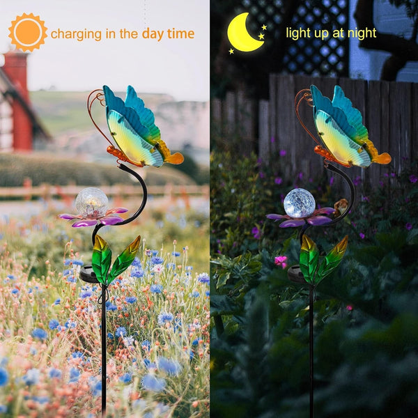 Solar Butterfly Garden Lights, Outdoor Lights Garden Decor for Outside, Flower Yard Decorations, Metal Yard Art for Patio Decor, Gifts for Mom4