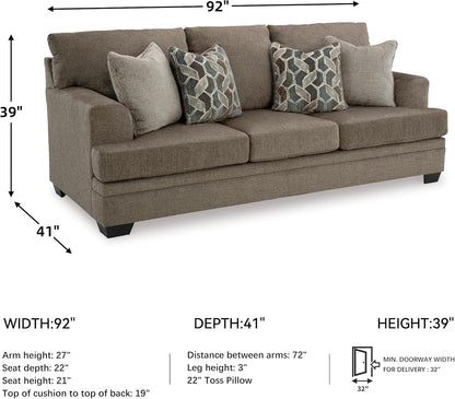 Signature Design by Ashley Stonemeade 3 Seat Chenille Sofa, Nutmeg3