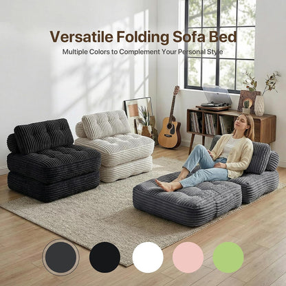Boneless Chair Folding Sofa Bed, Sleeper Chair, Dark Grey, Single9