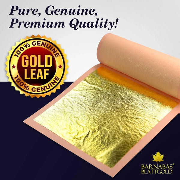 Barnabas Edible Gold Leaf Sheets 24K - Loose 1.5Inch Sheet, Interleaf of 125