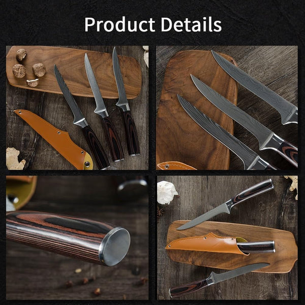Meat Cleaver Knife, 5.5 Inch Fillet Knife Boning Knife Covers Sharp High Carbon Stainless Steel Pakkawood Handle for Meat and Poultry Tools (Size : Style 02)3