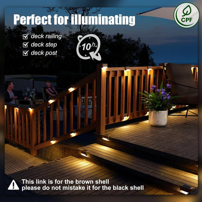 Solar Deck Lights Outdoor 16 Pack,Step Light Waterproof,Warm White2