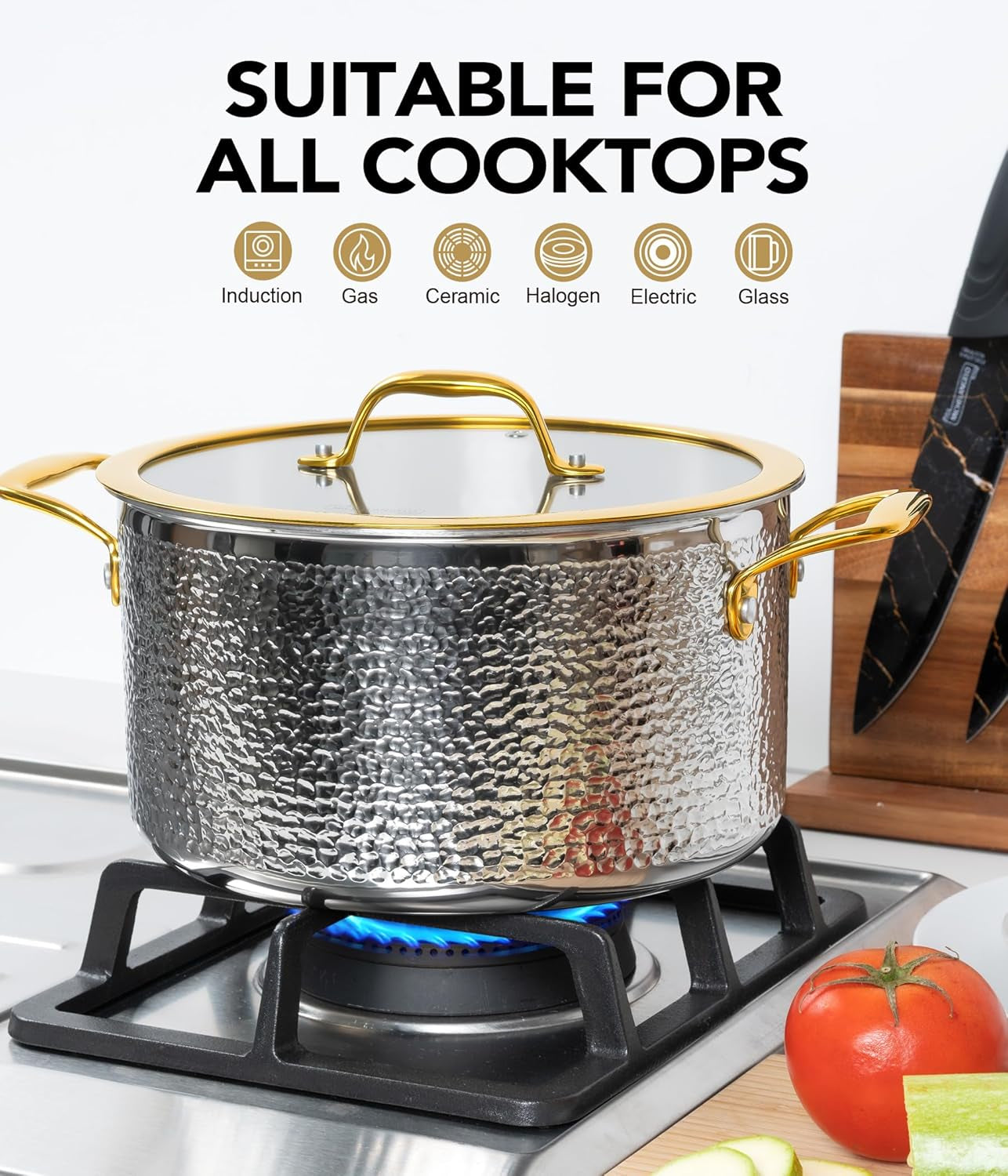 triply-stainless-steel-pots-and-pans-set-10-piece-hammered-stainless-steel-cookware-set-with-golden-handle-premium-induction-kitchen-cookware-oven-safe