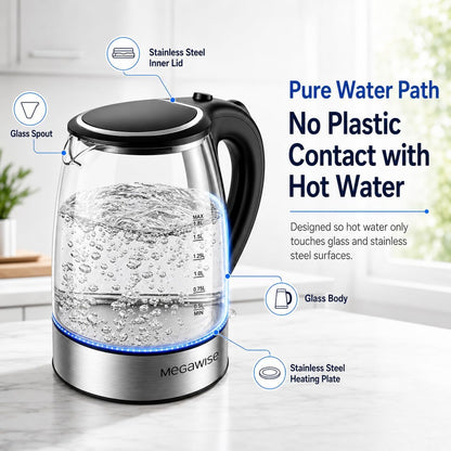 Electric Glass Kettle with Auto Shut-Off (1.8L)2