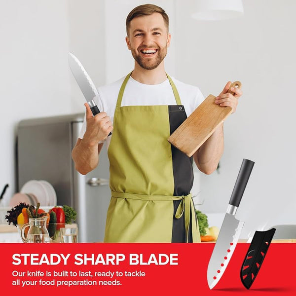 Chef Knife,8.5" Professional Kitchen Knife for Cooking,Made of Stainless Steel,Ultra Sharp for Cutting Food,With Ergonomic Handle,For Home & Restaurant Black5