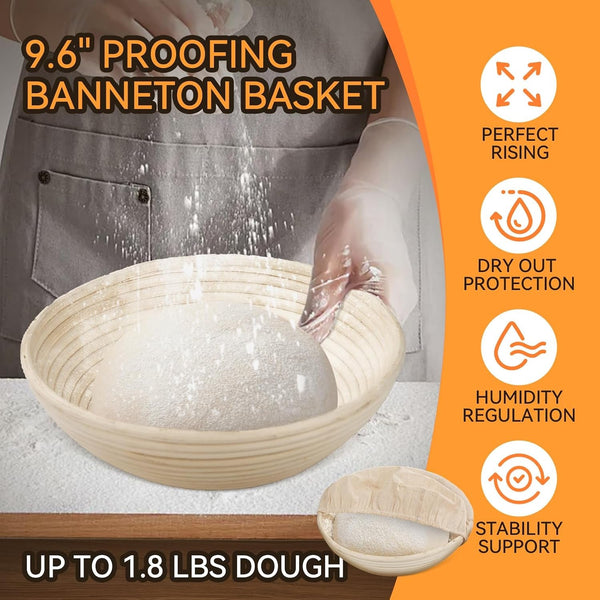 Cast Iron Dutch Oven for Bread Baking, 2-In-1 Pre-Seasoned Dutch Oven Pot | Banneton Bread Proofing Basket Sourdough Bread Baking Supplies, Dutch Oven Pot with Skillet Lid Cooking Pan Handles Lame, 5QT3