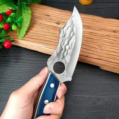 Meat Cleaver, 5.1 Inch Forged Stainless Steel Boning Knife Kitchen Cleaver Barbecue Meat Fruit Fishing Utility Knives with Wood Handle4