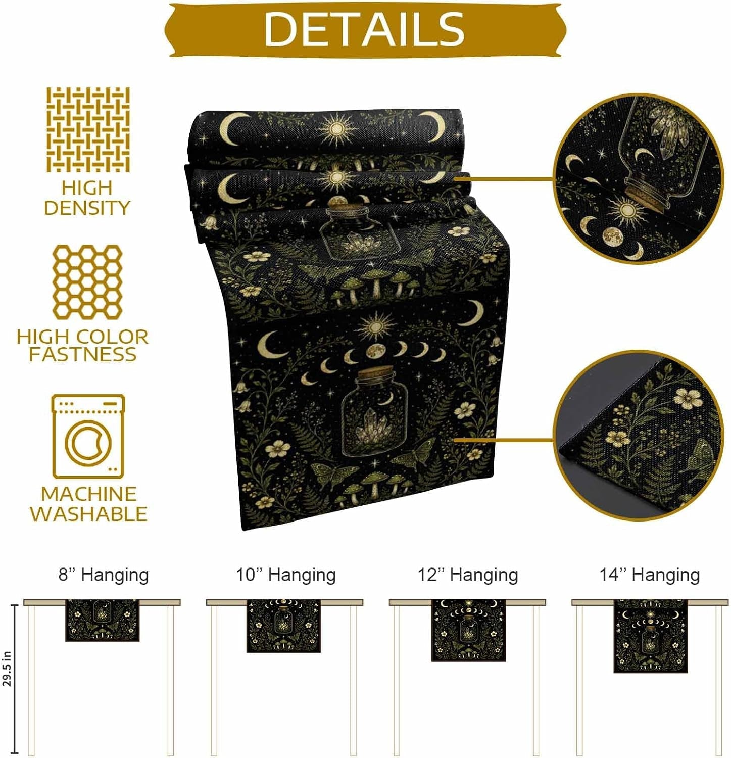 mystic-black-table-runners-72-inches-long-cotton-linen-fabric-table-runner-dresser-scarf-butterfly-golden-sun-moon-stars-flowers-leaves-tablerunner-for-party-kitchen-dinner-wedding-decor-13x72