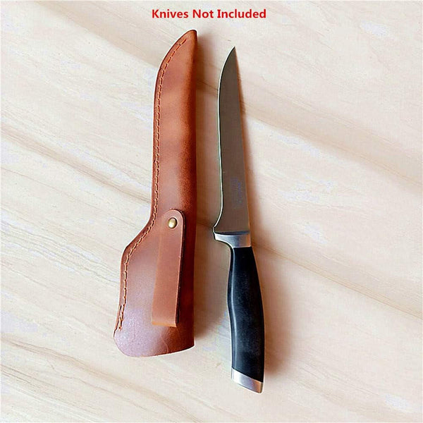 Boning & Fillet Fixed Blade Knife Sheath Crazy Horse Leather Scabbard Knives Holder with Belt Loop Hunting Gear Tactical Holster Bag4
