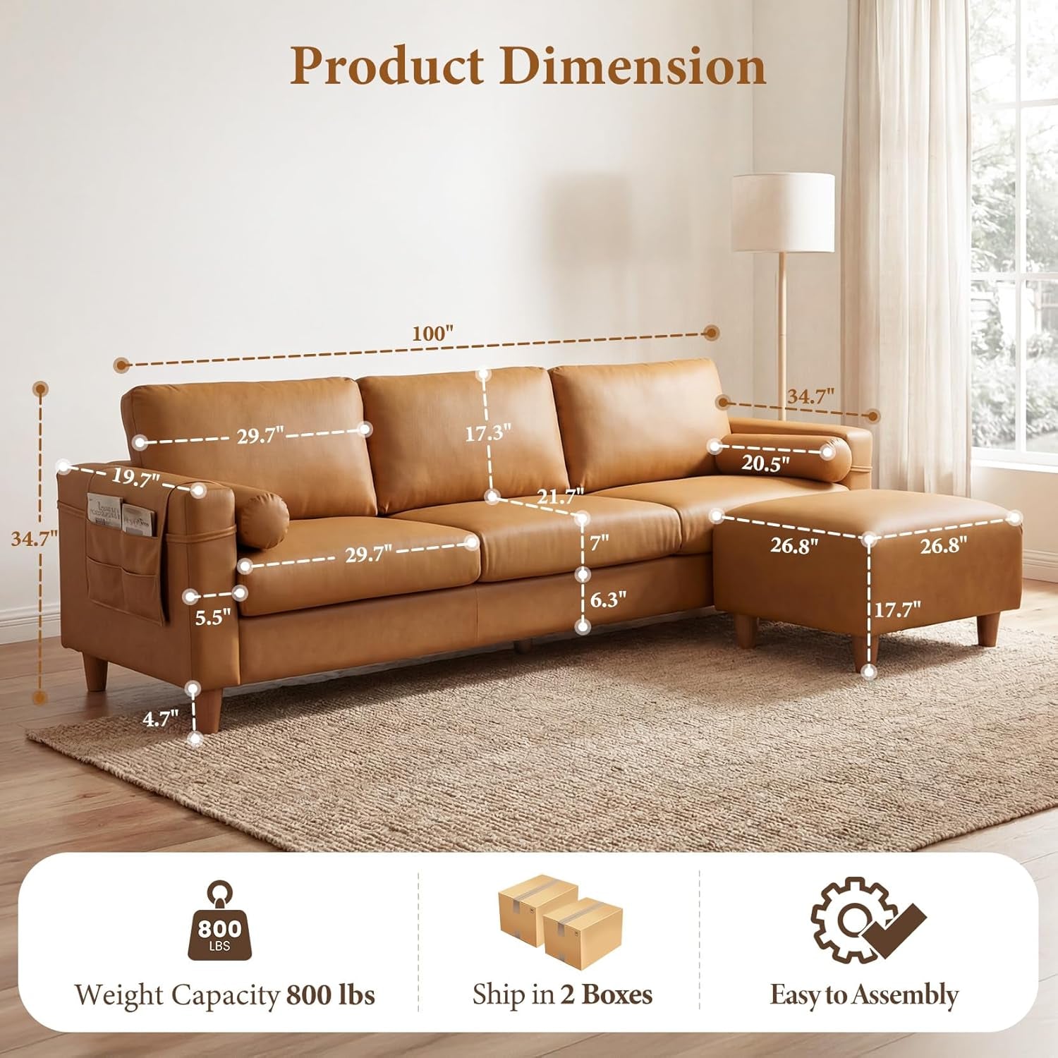 100-l-shaped-faux-leather-couch-modular-sectional-sofa-camel
