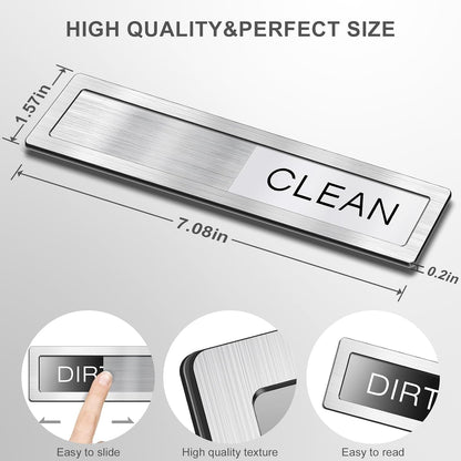 Dishwasher Clean Dirty Sign, Clean Dirty Magnet for Dishwasher - Strong Holding, Non-Scratch, Easy to Read & Slide （7.08″ X 1.57″）2