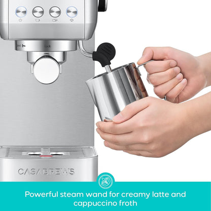 3700 Essential Stainless Steel Espresso Machine with Steam Wand | 20-Bar Italian Pump, Powerful Steam Wand, 43.9Oz Removable Water Tank, Compact Espresso Maker for Home, Cappuccino & Latte4