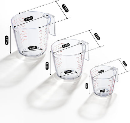 Measuring Cups, Plastic Measuring Cups Set of 3-1000Ml, 600Ml, 300Ml2