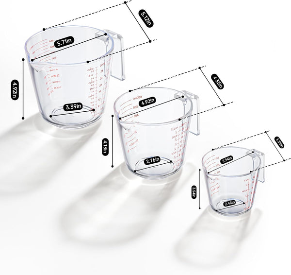 Measuring Cups, Plastic Measuring Cups Set of 3-1000Ml, 600Ml, 300Ml2