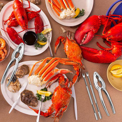 8 Pcs Crab Lobster Crackers and Picks Set, Crab Leg Cracker Tools, Seafood Crackers & Nut Cracker Set, Crab Eating Tool for Boil Supplies6