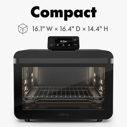 CHEF Iq Minioven Smart Toaster Oven Air Fryer Combo, 11-In-1 Countertop Convection Oven, Bake, Broil, Air Fry, Broil, Dehydrate, 1750W, 25 Qt Capacity, Fast Cooking with Touchscreen Controls – Black11