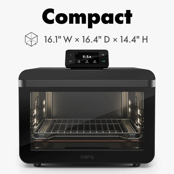 CHEF Iq Minioven Smart Toaster Oven Air Fryer Combo, 11-In-1 Countertop Convection Oven, Bake, Broil, Air Fry, Broil, Dehydrate, 1750W, 25 Qt Capacity, Fast Cooking with Touchscreen Controls – Black11