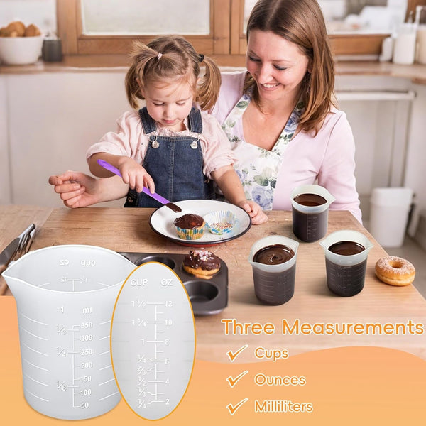 Silicone Cups for Melting Chocolate, 4Pcs 250Ml & 350Ml5
