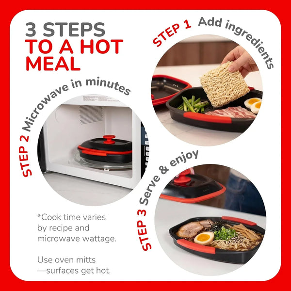 Chef Pot Microwave Cooking – Versatile Microwave Food Cooker with Lid – Microwave Safe Steamer & Soup Pot – Bpa-Free, Dishwasher Safe, Ideal for Fast Meals & Healthy Cooking3