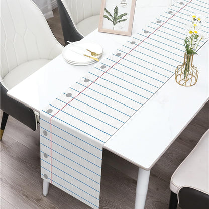 Composition Notebook Paper Table Runner Teacher Appreciation Week Welcome Back to School Party Decoration Classroom Dining Room Home Kitchen Table Decor (13" X 72")2