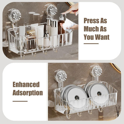 2 Pcs Shower Caddy, Clear Suction Cup Shower Shelves for Bathroom, Kitchen4