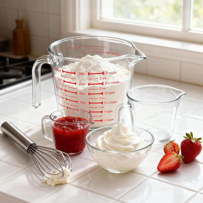 Glass Measuring Cups 24Oz/3Cup/700Ml High Borosilicate [Insulated Handle | V-Shaped Spout]For Prepping Baking and Cooking Preheated Oven Dishwasher Freezer and Microwave Safe2
