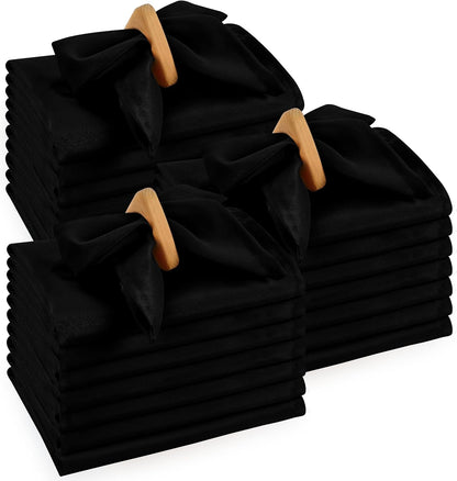 Bulk 144-Pack Hotel Cloth Napkins, 20" X 20", Wrinkle Resistant, Black1