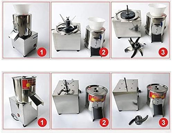 600W Commercial Food Processor & Meat Grinder - 110V Electric Vegetable Chopper, Stainless Steel Slicer with Adjustable Thickness - 120Kg/H High Capacity, Heavy Duty for Kitchen, Restaurant, Catering6