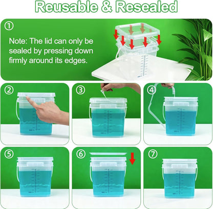 1 Gallon Food Storage Buckets with Lids, 3300Ml Scale, 2-Pack7