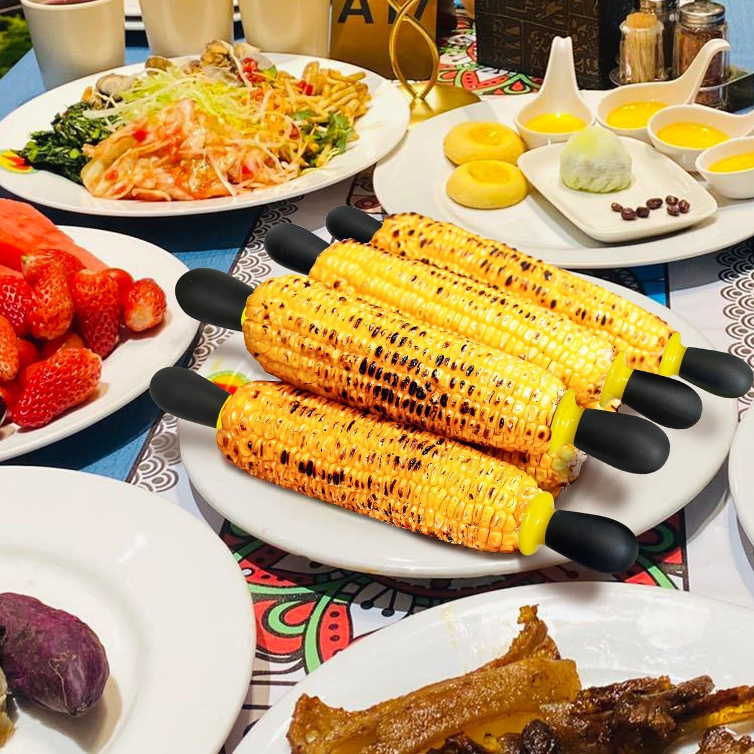 12-pcs-6-pairs-corn-holders-stainless-steel-corn-cob-holders-corn-on-the-cob-skewers-for-home-cooking-bbq-parties-camping-yellow-black