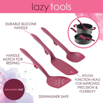 47916 3-Piece Lazy Tool Nylon Slotted Turner Set, Burgundy7