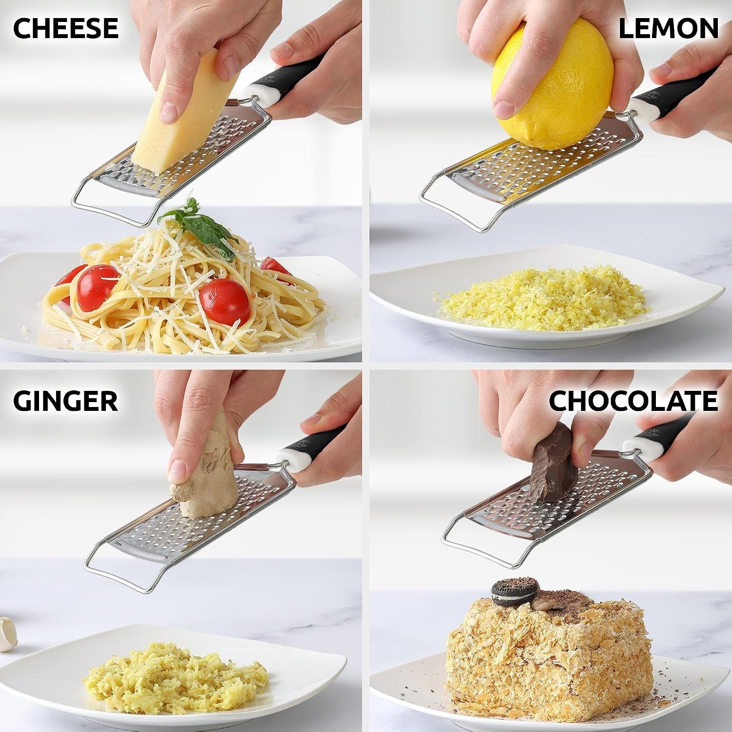 professional-cheese-grater-stainless-steel-durable-rust-proof-metal-lemon-zester-grater-with-handle-flat-handheld-grater-for-cheese-chocolate-spices-and-more-black
